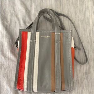 BALENCIAGA BAZAR BAG - XS SIZE -GREY/TAN/ORANGE